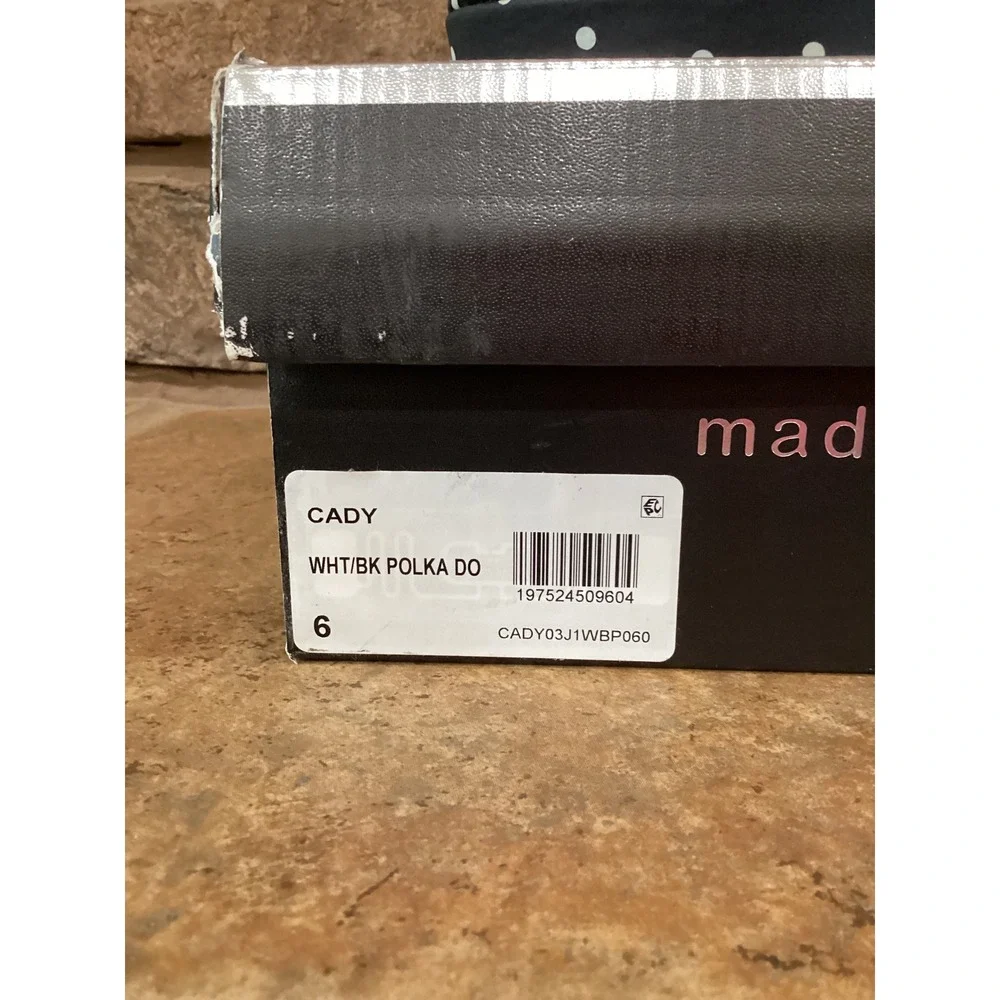 Madden Girl Womens Size 6 Cady Black White Polka Dot Platform Block Heels New